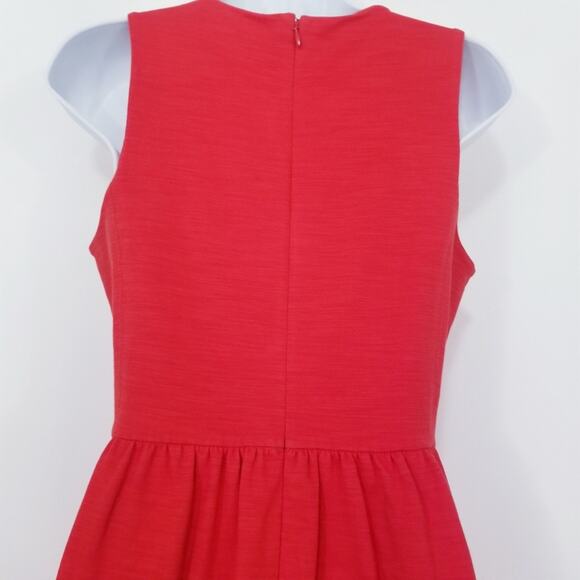 Madewell Pleated Red Dress w/ side pockets - Picture 4 of 11